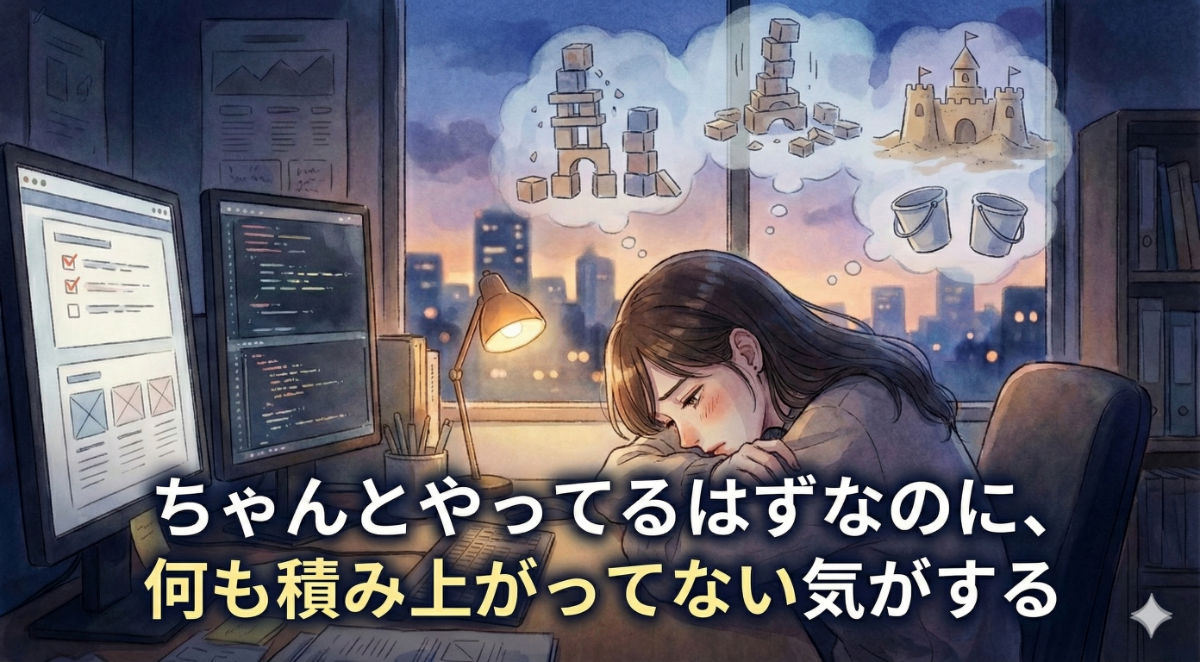 ちゃんとやってるはずなのに、何も積み上がってない気がする