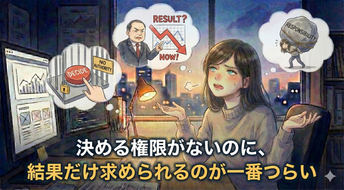 決める権限がないのに、結果だけ求められるのが一番つらい