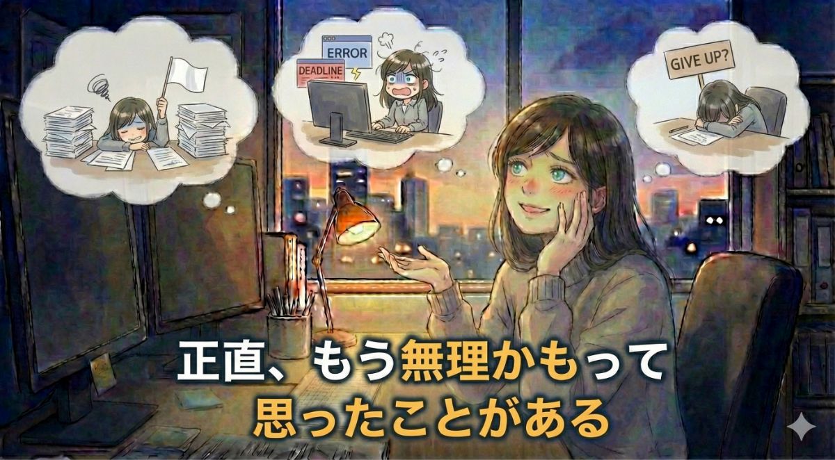 正直、もう無理かもって思ったことがある