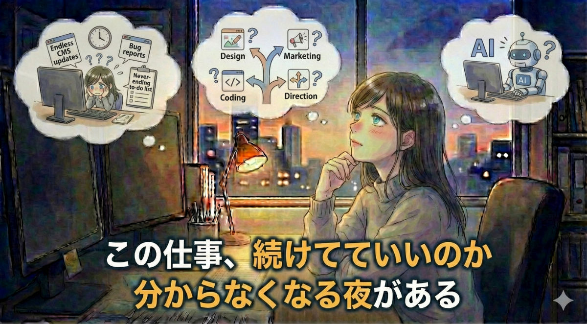 この仕事、続けてていいのか分からなくなる夜がある