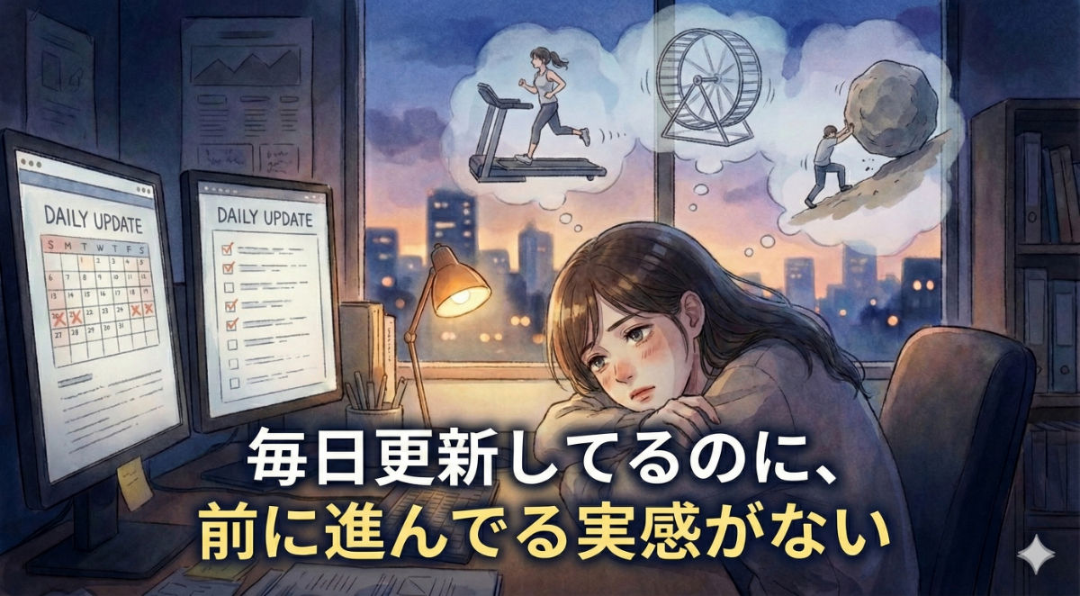 毎日更新してるのに、前に進んでる実感がない