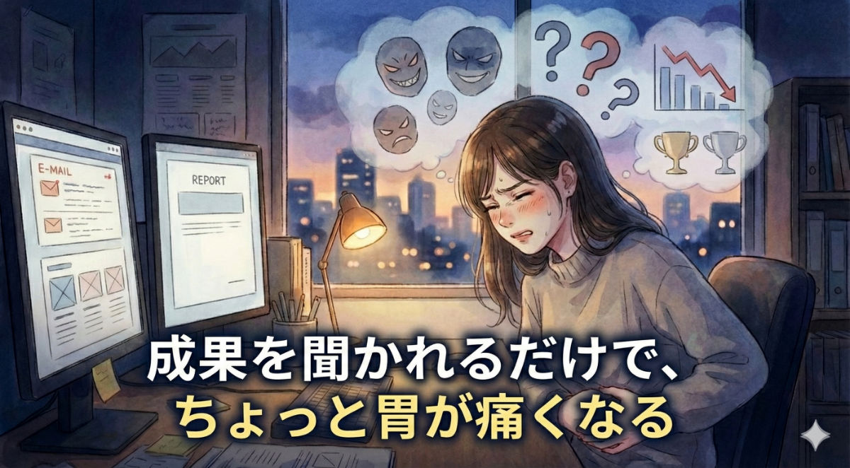 成果を聞かれるだけで、ちょっと胃が痛くなる