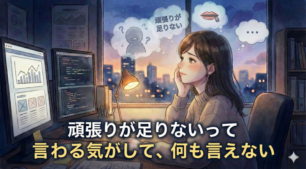 頑張りが足りないって言われてる気がして、何も言えない