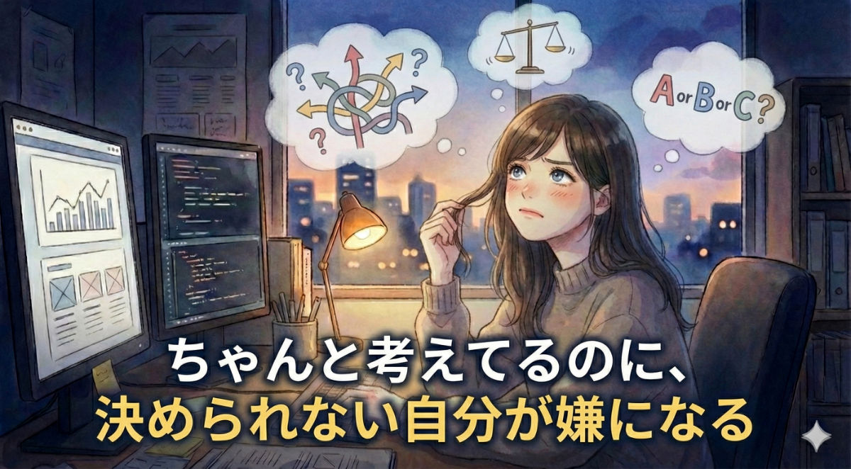 ちゃんと考えてるのに、決められない自分が嫌になる