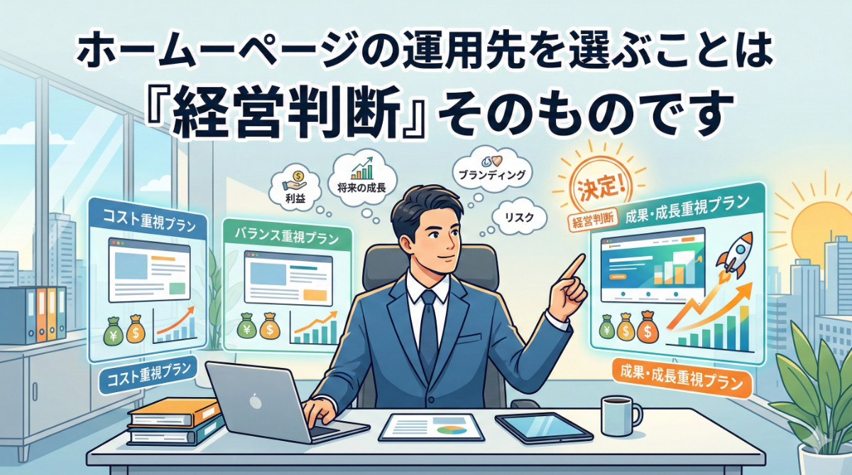 ホームーページの運用先を選ぶことは「経営判断」そのものです